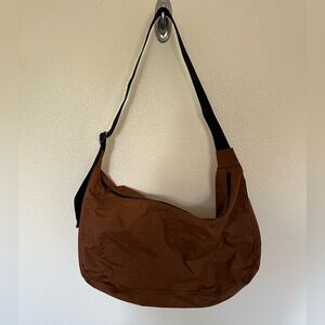 Baggu Large Nylon Crescent Bag, Brown, EUC